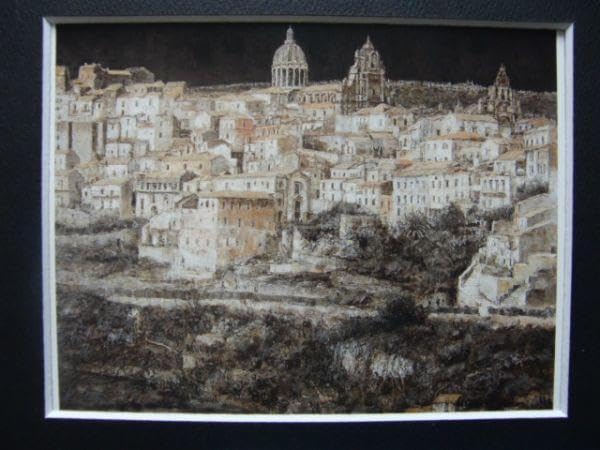 嶋津俊則【歴世の丘】希少画集画、状態良好、新品高級額装付